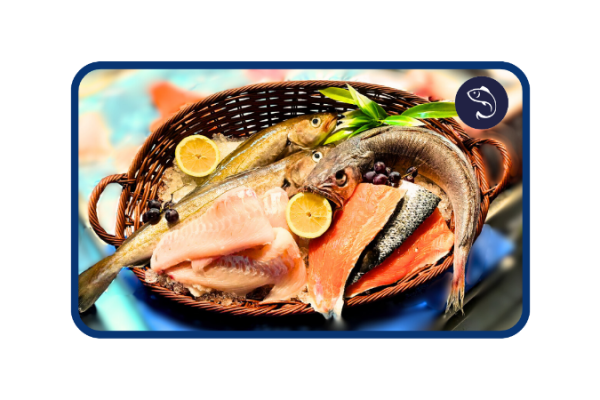 Panier Mer et Tradition (5kg - 4 poissons - 2 poissons entiers pour 2,5kg + 2 filets pour 2,5kg)